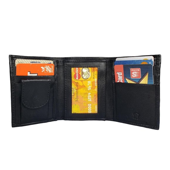 Other - Genuine Leather Trifold Wallet With Key Coin Pouch